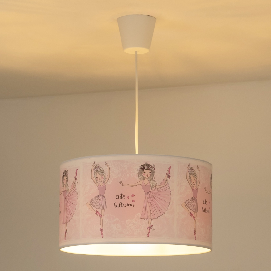 Duolla - Żyrandol dziecięcy na lince PRINT M 1xE27/40W/230V śr. 35 cm baleriny