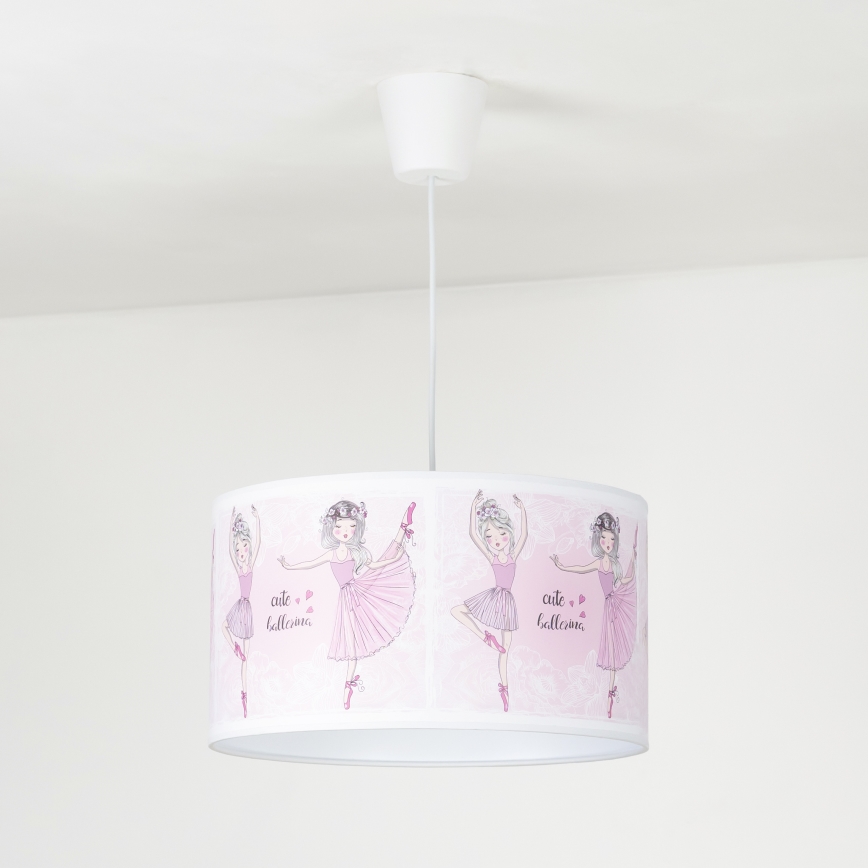 Duolla - Żyrandol dziecięcy na lince PRINT M 1xE27/40W/230V śr. 35 cm baleriny