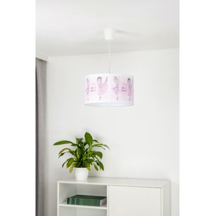 Duolla - Żyrandol dziecięcy na lince PRINT M 1xE27/40W/230V śr. 35 cm baleriny