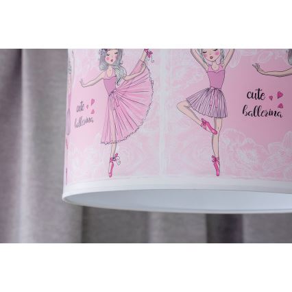 Duolla - Żyrandol dziecięcy na lince PRINT M 1xE27/40W/230V śr. 35 cm baleriny