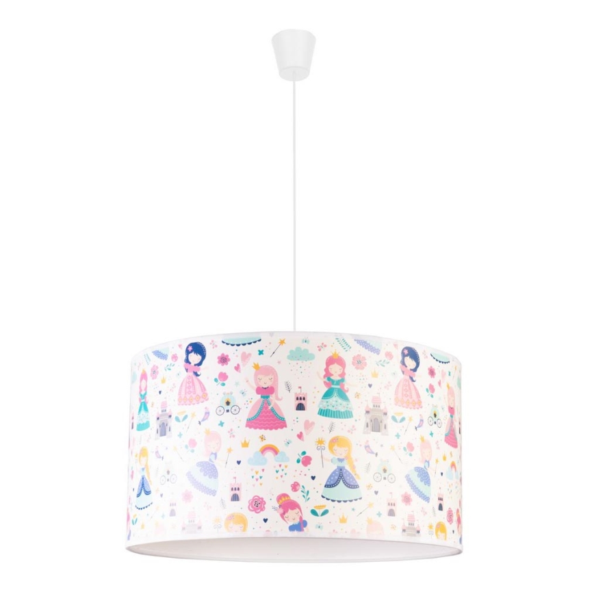 Duolla - Żyrandol dziecięcy na lince PRINT M 1xE27/40W/230V śr. 35 cm księżniczki