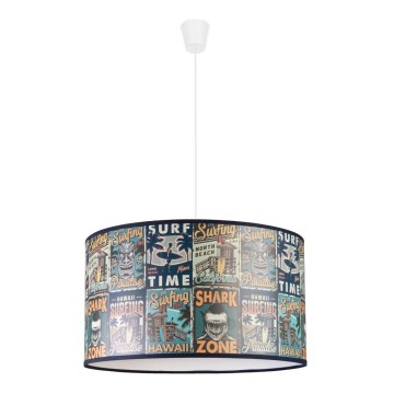 Duolla - Żyrandol dziecięcy na lince PRINT M 1xE27/40W/230V śr. 35 cm plakaty