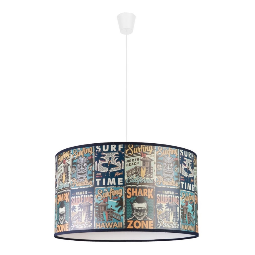 Duolla - Żyrandol dziecięcy na lince PRINT M 1xE27/40W/230V śr. 35 cm plakaty