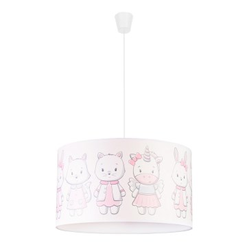 Duolla - Żyrandol dziecięcy na lince PRINT M 1xE27/40W/230V śr. 35 cm zwierzątka
