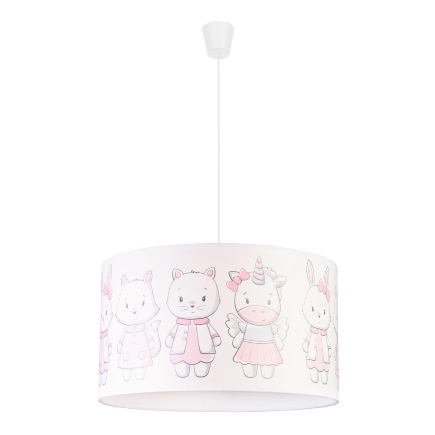 Duolla - Żyrandol dziecięcy na lince PRINT M 1xE27/40W/230V śr. 35 cm zwierzątka