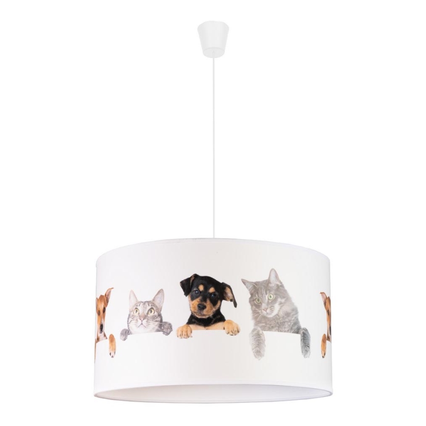 Duolla - Żyrandol dziecięcy na lince PRINT M 1xE27/40W/230V śr. 35 cm zwierzęta