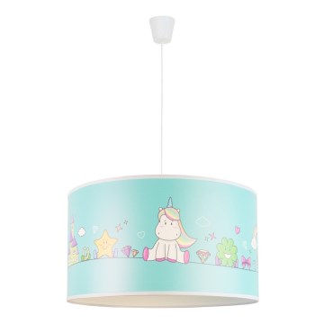 Duolla - Żyrandol dziecięcy na lince UNICORN 1xE27/15W/230V śr. 35 cm