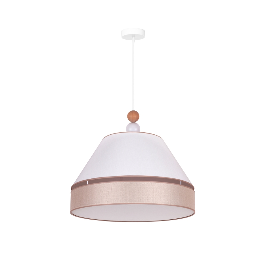 Duolla - Żyrandol na lince AVIGNON 1xE27/15W/230V śr. 50 cm biały/beżowy