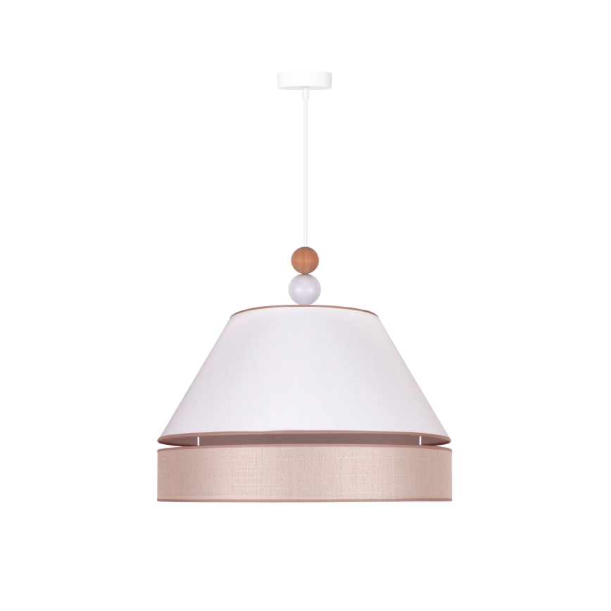 Duolla - Żyrandol na lince AVIGNON 1xE27/15W/230V śr. 50 cm biały/beżowy
