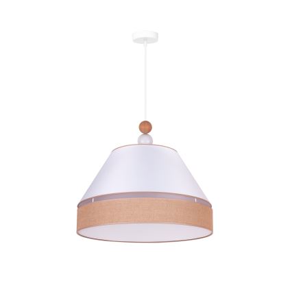 Duolla - Żyrandol na lince AVIGNON 1xE27/15W/230V śr. 50 cm biały/brązowy