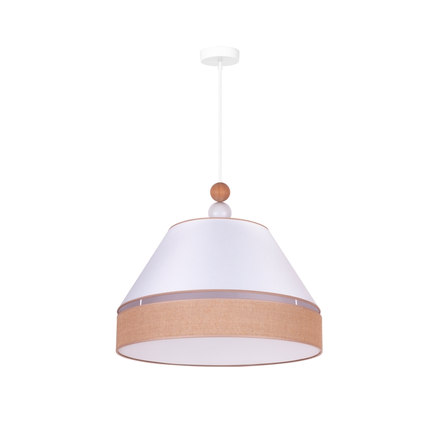 Duolla - Żyrandol na lince AVIGNON 1xE27/15W/230V śr. 50 cm biały/brązowy