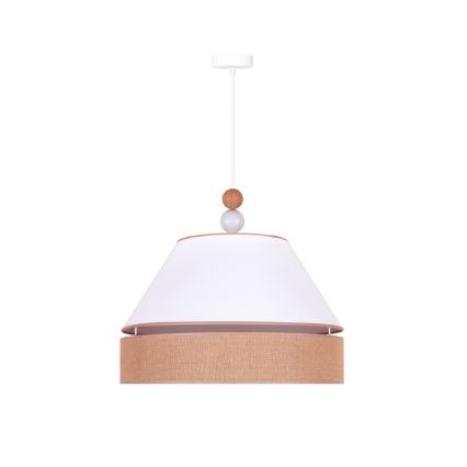Duolla - Żyrandol na lince AVIGNON 1xE27/15W/230V śr. 50 cm biały/brązowy