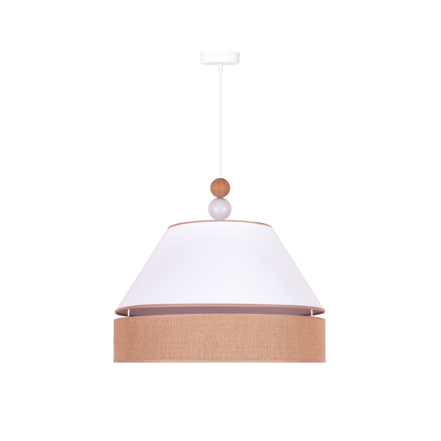 Duolla - Żyrandol na lince AVIGNON 1xE27/15W/230V śr. 50 cm biały/brązowy