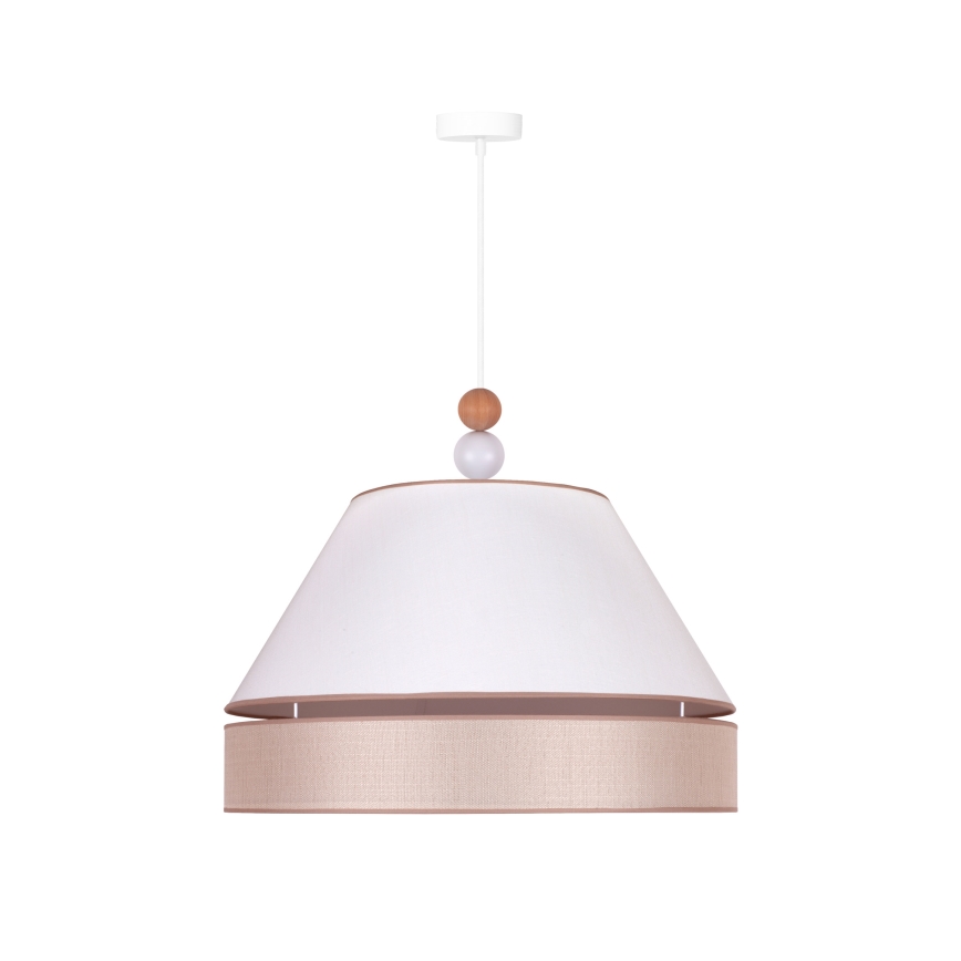 Duolla - Żyrandol na lince AVIGNON 1xE27/15W/230V śr. 60 cm biały/beżowy
