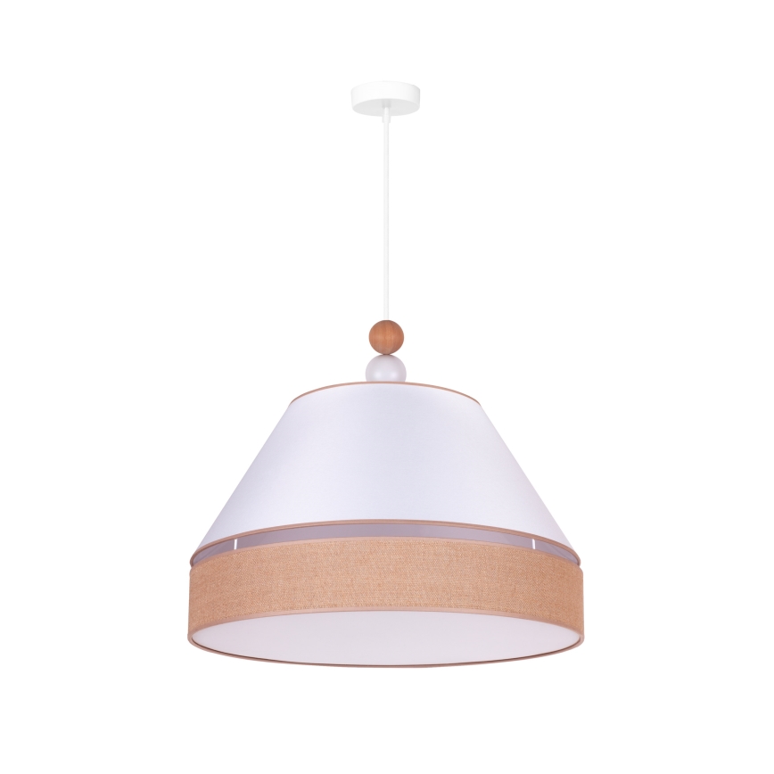 Duolla - Żyrandol na lince AVIGNON 1xE27/15W/230V śr. 60 cm biały/brązowy
