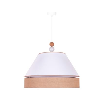 Duolla - Żyrandol na lince AVIGNON 1xE27/15W/230V śr. 60 cm biały/brązowy