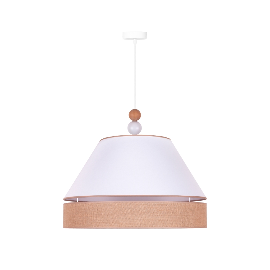 Duolla - Żyrandol na lince AVIGNON 1xE27/15W/230V śr. 60 cm biały/brązowy