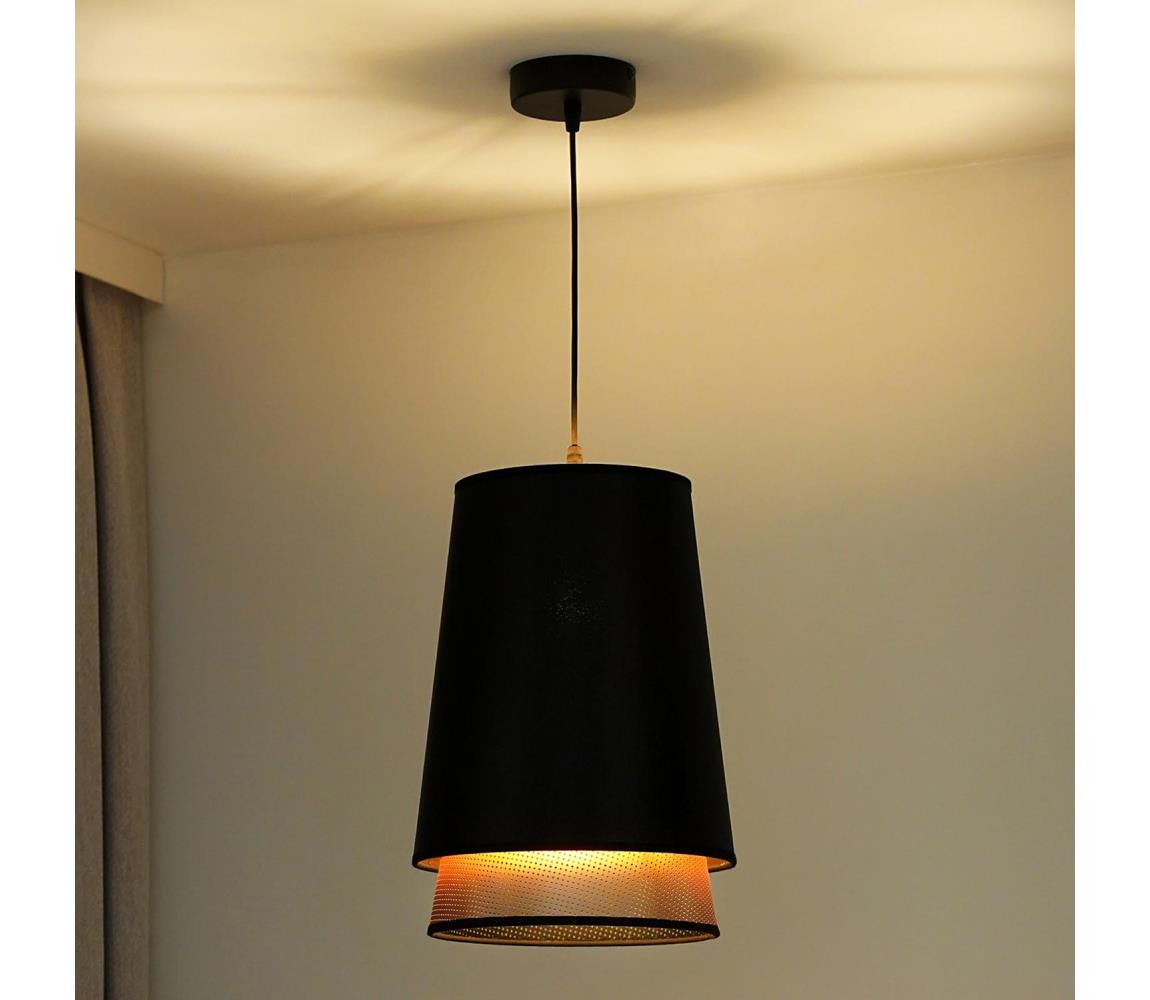 - Żyrandol na lince BELL SHINY 1xE27/15W/230V śr. 25 cm czarny/miedziany