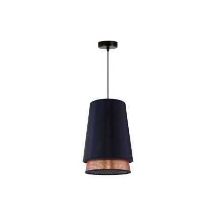 Duolla - Żyrandol na lince BELL SHINY 1xE27/15W/230V śr. 25 cm niebieski/miedziany
