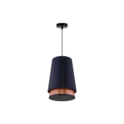 Duolla - Żyrandol na lince BELL SHINY 1xE27/15W/230V śr. 25 cm niebieski/miedziany