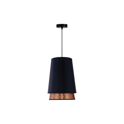 Duolla - Żyrandol na lince BELL SHINY 1xE27/15W/230V śr. 25 cm niebieski/miedziany