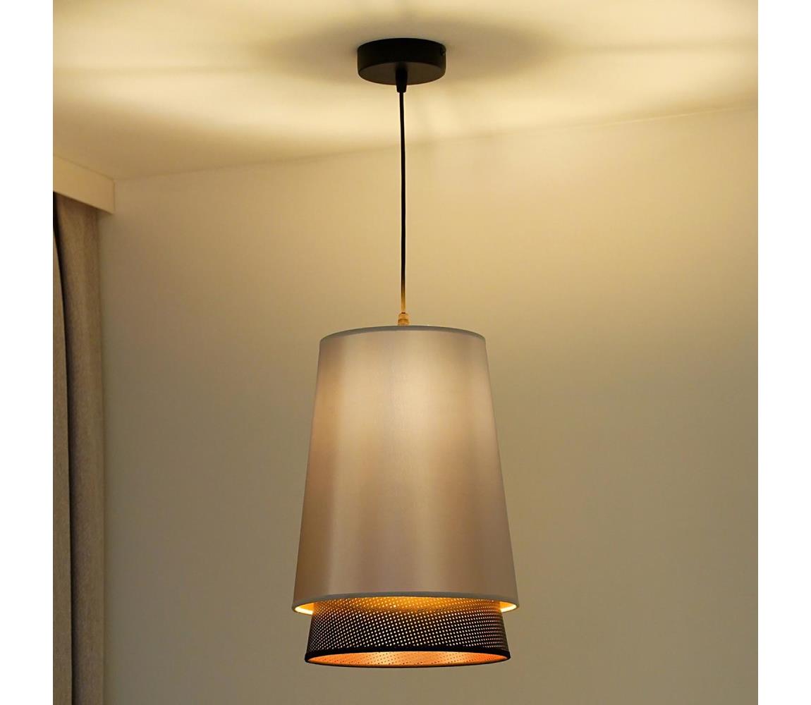 - Żyrandol na lince BELL SHINY 1xE27/15W/230V śr. 25 cm srebrny/czarny