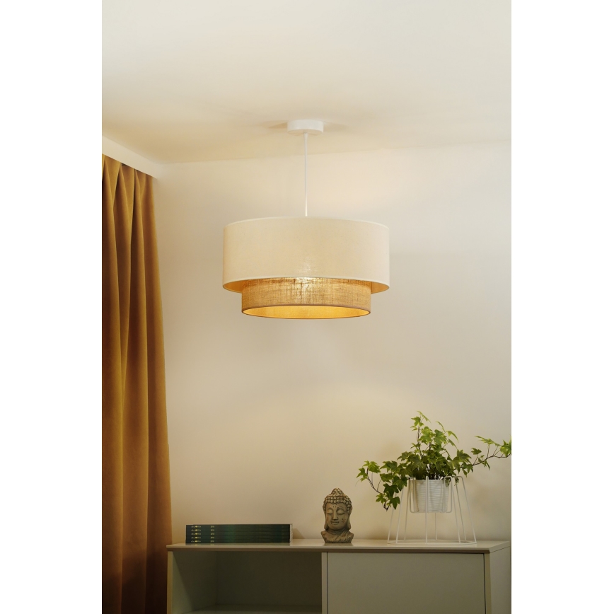 Duolla - Żyrandol na lince BOHO 1xE27/15W/230V beżowy/brązowy