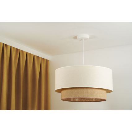 Duolla - Żyrandol na lince BOHO 1xE27/15W/230V beżowy/brązowy