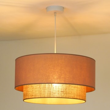 Duolla - Żyrandol na lince BOHO 1xE27/15W/230V śr. 45 cm beżowy/brązowy