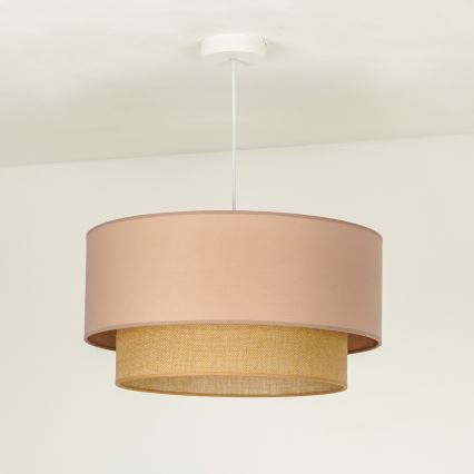 Duolla - Żyrandol na lince BOHO 1xE27/15W/230V śr. 45 cm beżowy/brązowy