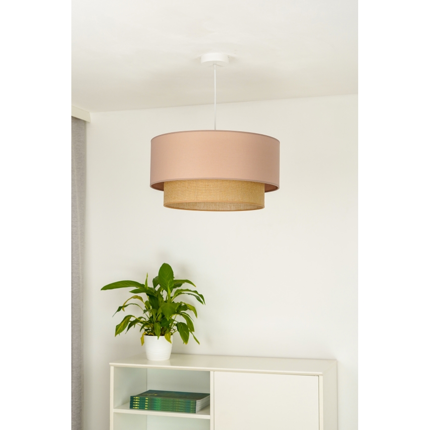 Duolla - Żyrandol na lince BOHO 1xE27/15W/230V śr. 45 cm beżowy/brązowy
