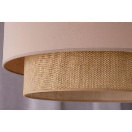 Duolla - Żyrandol na lince BOHO 1xE27/15W/230V śr. 45 cm beżowy/brązowy