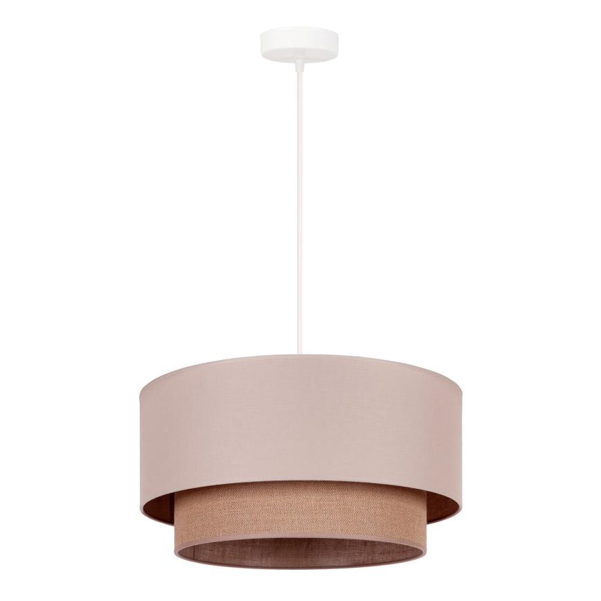 Duolla - Żyrandol na lince BOHO 1xE27/15W/230V śr. 45 cm beżowy/brązowy