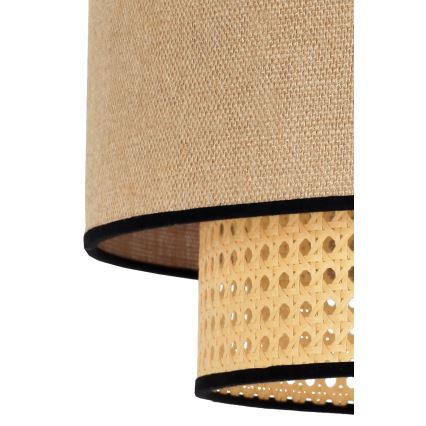 Duolla - Żyrandol na lince BOHO 1xE27/15W/230V śr. 45 cm beżowy/rattan