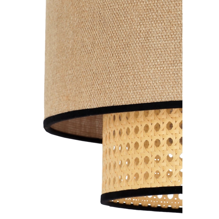 Duolla - Żyrandol na lince BOHO 1xE27/15W/230V śr. 45 cm beżowy/rattan