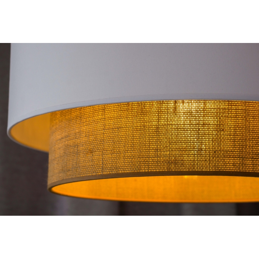 Duolla - Żyrandol na lince BOHO 1xE27/15W/230V śr. 45 cm biały/brązowy