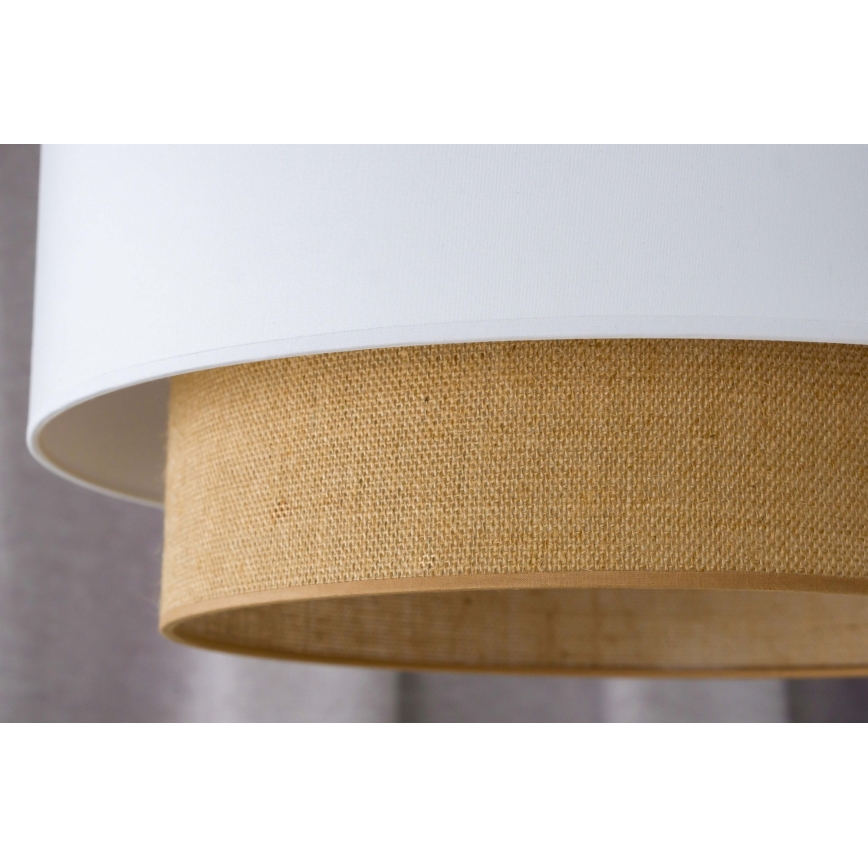 Duolla - Żyrandol na lince BOHO 1xE27/15W/230V śr. 45 cm biały/brązowy