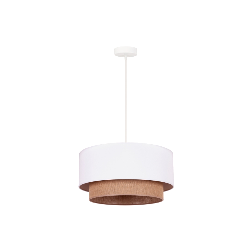 Duolla - Żyrandol na lince BOHO 1xE27/15W/230V śr. 45 cm biały/brązowy