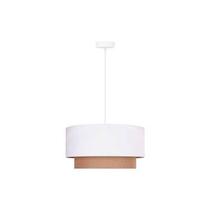 Duolla - Żyrandol na lince BOHO 1xE27/15W/230V śr. 45 cm biały/brązowy