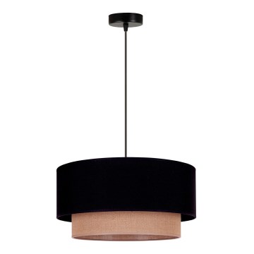 Duolla - Żyrandol na lince BOHO 1xE27/15W/230V śr. 45 cm czarny/brązowy