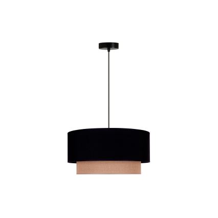 Duolla - Żyrandol na lince BOHO 1xE27/15W/230V śr. 45 cm czarny/brązowy