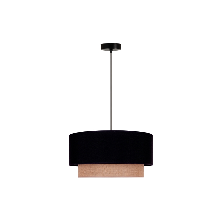 Duolla - Żyrandol na lince BOHO 1xE27/15W/230V śr. 45 cm czarny/brązowy