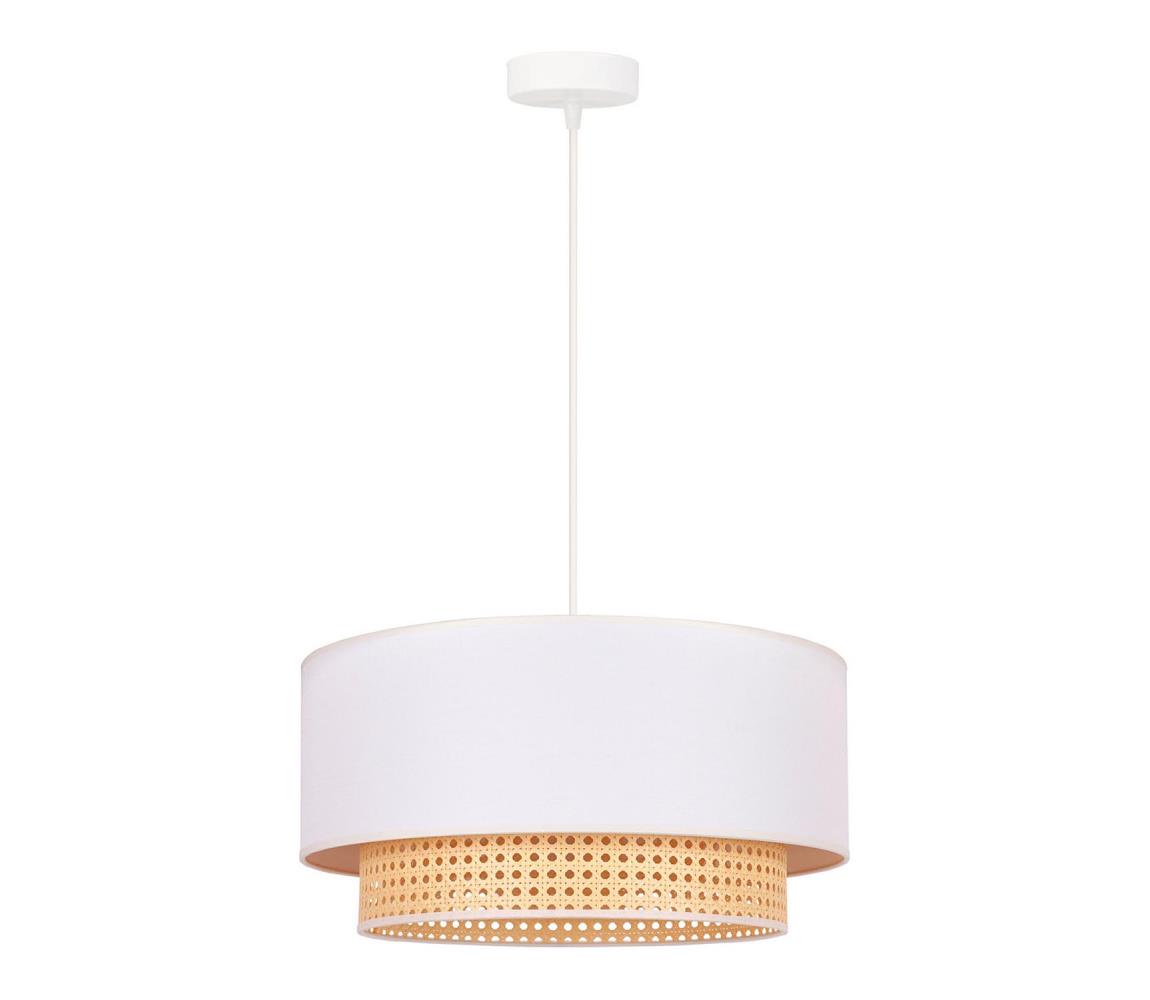 - Żyrandol na lince BOHO 1xE27/15W/230V śr. 45 cm kremowy/rattan