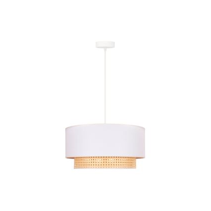 Duolla - Żyrandol na lince BOHO 1xE27/15W/230V śr. 45 cm kremowy/rattan