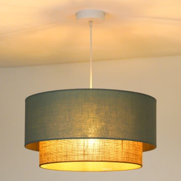 Duolla - Żyrandol na lince BOHO 1xE27/15W/230V śr. 45 cm zielony/brązowy