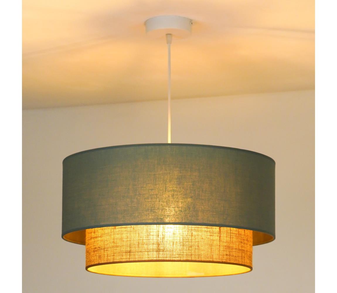 - Żyrandol na lince BOHO 1xE27/15W/230V śr. 45 cm zielony/brązowy