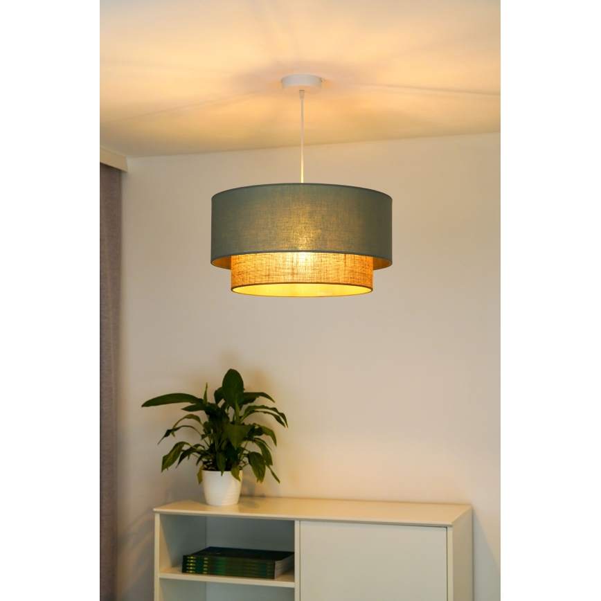 Duolla - Żyrandol na lince BOHO 1xE27/15W/230V śr. 45 cm zielony/brązowy