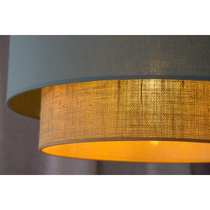 Duolla - Żyrandol na lince BOHO 1xE27/15W/230V śr. 45 cm zielony/brązowy