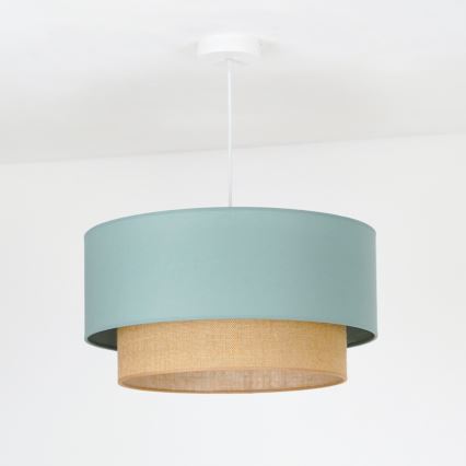 Duolla - Żyrandol na lince BOHO 1xE27/15W/230V śr. 45 cm zielony/brązowy