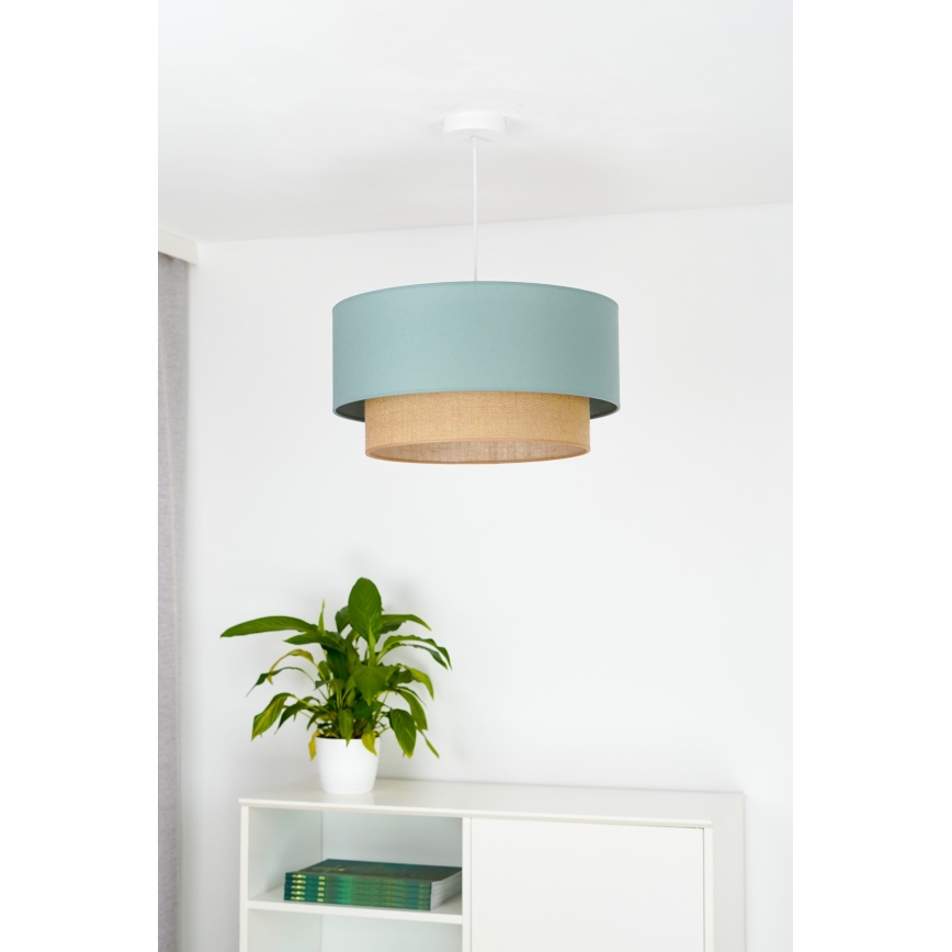 Duolla - Żyrandol na lince BOHO 1xE27/15W/230V śr. 45 cm zielony/brązowy